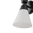 Load image into Gallery viewer, LightFixturesUSA - Mid - Century 2 - Light Up Down Opal Glass Cone Wall Sconce - Wall Sconce - Black -