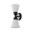 Load image into Gallery viewer, LightFixturesUSA - Mid - Century 2 - Light Up Down Opal Glass Cone Wall Sconce - Wall Sconce - Black -