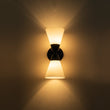 Load image into Gallery viewer, LightFixturesUSA - Mid - Century 2 - Light Up Down Opal Glass Cone Wall Sconce - Wall Sconce - Black -