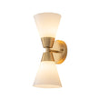 Load image into Gallery viewer, LightFixturesUSA - Mid - Century 2 - Light Up Down Opal Glass Cone Wall Sconce - Wall Sconce - Black -