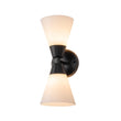 Load image into Gallery viewer, LightFixturesUSA - Mid - Century 2 - Light Up Down Opal Glass Cone Wall Sconce - Wall Sconce - Black -
