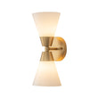 Load image into Gallery viewer, LightFixturesUSA - Mid - Century 2 - Light Up Down Opal Glass Cone Wall Sconce - Wall Sconce - Black -