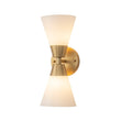 Load image into Gallery viewer, LightFixturesUSA - Mid - Century 2 - Light Up Down Opal Glass Cone Wall Sconce - Wall Sconce - Black -