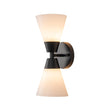 Load image into Gallery viewer, LightFixturesUSA - Mid - Century 2 - Light Up Down Opal Glass Cone Wall Sconce - Wall Sconce - Black -