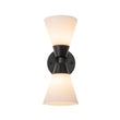 Load image into Gallery viewer, LightFixturesUSA - Mid - Century 2 - Light Up Down Opal Glass Cone Wall Sconce - Wall Sconce - Black -