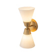 Load image into Gallery viewer, LightFixturesUSA - Mid - Century 2 - Light Up Down Opal Glass Cone Wall Sconce - Wall Sconce - Black -