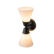 Load image into Gallery viewer, LightFixturesUSA - Mid - Century 2 - Light Up Down Opal Glass Cone Wall Sconce - Wall Sconce - Black -