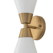 Load image into Gallery viewer, LightFixturesUSA - Mid - Century 2 - Light Up Down Opal Glass Cone Wall Sconce - Wall Sconce - Black -