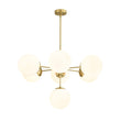 Load image into Gallery viewer, LightFixturesUSA - Mid - Century 7 - light Brass Opal Glass Globe Sputnik Chandelier - Chandelier - Brass (Pre - Order) -