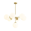 Load image into Gallery viewer, LightFixturesUSA - Mid - Century 7 - light Brass Opal Glass Globe Sputnik Chandelier - Chandelier - Brass (Pre - Order) -