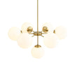 Load image into Gallery viewer, LightFixturesUSA - Mid - Century 7 - light Brass Opal Glass Globe Sputnik Chandelier - Chandelier - Brass (Pre - Order) -
