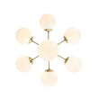 Load image into Gallery viewer, LightFixturesUSA - Mid - Century 7 - light Brass Opal Glass Globe Sputnik Chandelier - Chandelier - Brass (Pre - Order) -