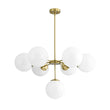 Load image into Gallery viewer, LightFixturesUSA - Mid - Century 7 - light Brass Opal Glass Globe Sputnik Chandelier - Chandelier - Brass (Pre - Order) -