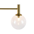 Load image into Gallery viewer, LightFixturesUSA - Mid - Century Brass 4 - Light Glass Globe Vanity Sconce - Wall Sconce - Clear Glass -