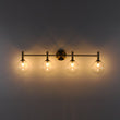 Load image into Gallery viewer, LightFixturesUSA - Mid - Century Brass 4 - Light Glass Globe Vanity Sconce - Wall Sconce - Clear Glass -