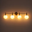 Load image into Gallery viewer, LightFixturesUSA - Mid - Century Brass 4 - Light Glass Globe Vanity Sconce - Wall Sconce - Clear Glass -