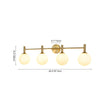 Load image into Gallery viewer, LightFixturesUSA - Mid - Century Brass 4 - Light Glass Globe Vanity Sconce - Wall Sconce - Frosted Glass -