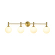 Load image into Gallery viewer, LightFixturesUSA - Mid - Century Brass 4 - Light Glass Globe Vanity Sconce - Wall Sconce - Frosted Glass -