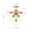 Load image into Gallery viewer, LightFixturesUSA - Mid - Century Brass Glass Bubble Tiered Semi Flush Chandelier - Chandelier - Brass -