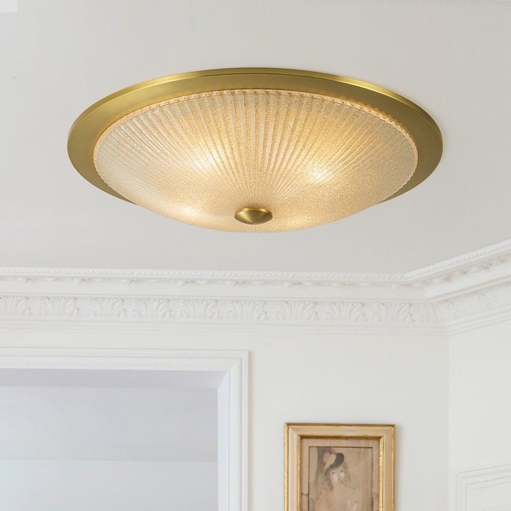 flush mount ceiling light ribbed glass