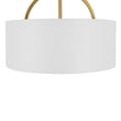 Load image into Gallery viewer, LightFixturesUSA - Mid - Century Brass Wide Linen Drum Semi Flush Mount - Ceiling Light - Brass -