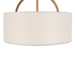 Load image into Gallery viewer, LightFixturesUSA - Mid - Century Brass Wide Linen Drum Semi Flush Mount - Ceiling Light - Brass -