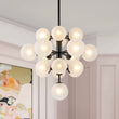 Load image into Gallery viewer, LightFixturesUSA-Mid-Century Frosted Glass Bubble Tiered Sputnik Chandelier-Chandelier-Black-