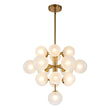 Load image into Gallery viewer, LightFixturesUSA-Mid-Century Frosted Glass Bubble Tiered Sputnik Chandelier-Chandelier-Black-