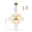 Load image into Gallery viewer, LightFixturesUSA-Mid-Century Frosted Glass Bubble Tiered Sputnik Chandelier-Chandelier-Black-