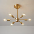 Load image into Gallery viewer, LightFixturesUSA - Mid - Century Modern 6 - Light Brass Sputnik Ceiling Light - Ceiling Light - Brass (Pre - Order) -
