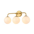 Load image into Gallery viewer, LightFixturesUSA - Mid - century Shine Opal Glass Globe Brass Vanity Light - Wall Sconce - 3 - Lt -