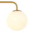 Load image into Gallery viewer, LightFixturesUSA - Mid - century Shine Opal Glass Globe Brass Vanity Light - Wall Sconce - 3 - Lt -