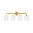 Load image into Gallery viewer, LightFixturesUSA - Mid - century Shine Opal Glass Globe Brass Vanity Light - Wall Sconce - 3 - Lt -