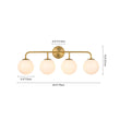 Load image into Gallery viewer, LightFixturesUSA - Mid - century Shine Opal Glass Globe Brass Vanity Light - Wall Sconce - 3 - Lt -