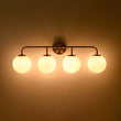 Load image into Gallery viewer, LightFixturesUSA - Mid - century Shine Opal Glass Globe Brass Vanity Light - Wall Sconce - 3 - Lt -