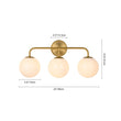 Load image into Gallery viewer, LightFixturesUSA - Mid - century Shine Opal Glass Globe Brass Vanity Light - Wall Sconce - 3 - Lt -