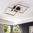 Load image into Gallery viewer, LightFixturesUSA - Minimalist 2 - light Square Dimmable LED Semi Flush Mount - Ceiling Light - Black -