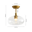 Load image into Gallery viewer, LightFixturesUSA - Modern 1 - Light Round Donut Glass Semi Flush Mount - Ceiling Light - Brass -