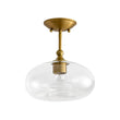 Load image into Gallery viewer, LightFixturesUSA - Modern 1 - Light Round Donut Glass Semi Flush Mount - Ceiling Light - Brass -