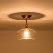 Load image into Gallery viewer, LightFixturesUSA - Modern 1 - Light Round Donut Glass Semi Flush Mount - Ceiling Light - Brass -