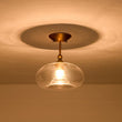 Load image into Gallery viewer, LightFixturesUSA - Modern 1 - Light Round Donut Glass Semi Flush Mount - Ceiling Light - Brass -