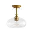 Load image into Gallery viewer, LightFixturesUSA - Modern 1 - Light Round Donut Glass Semi Flush Mount - Ceiling Light - Brass -