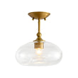 Load image into Gallery viewer, LightFixturesUSA - Modern 1 - Light Round Donut Glass Semi Flush Mount - Ceiling Light - Brass -