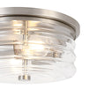Load image into Gallery viewer, LightFixturesUSA - Modern 2 - Light Clear Glass Round Flush Mount Light - Ceiling Light - Nickel -