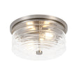 Load image into Gallery viewer, LightFixturesUSA - Modern 2 - Light Clear Glass Round Flush Mount Light - Ceiling Light - Nickel -