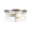 Load image into Gallery viewer, LightFixturesUSA - Modern 2 - Light Clear Glass Round Flush Mount Light - Ceiling Light - Nickel -