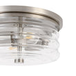 Load image into Gallery viewer, LightFixturesUSA - Modern 2 - Light Clear Glass Round Flush Mount Light - Ceiling Light - Nickel -