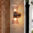 Load image into Gallery viewer, LightFixturesUSA - Modern 2 - Light Up Down Pleated Glass Cone Wall Sconce - Wall Sconce - Tan Glass -