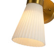 Load image into Gallery viewer, LightFixturesUSA - Modern 2 - Light Up Down Pleated Glass Cone Wall Sconce - Wall Sconce - White Glass -