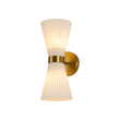 Load image into Gallery viewer, LightFixturesUSA - Modern 2 - Light Up Down Pleated Glass Cone Wall Sconce - Wall Sconce - White Glass -